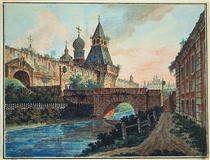 View of Vladimirskiye (Nikolskiye) Gate of Kitai gorod - Федір Алексєєв