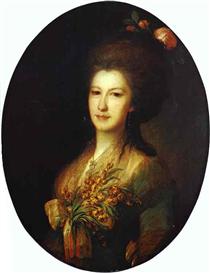 Portrait of Countess Elizaveta Santi - Fyodor Rokotov