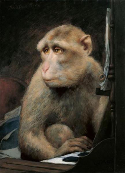 Monkey playing pianoforte - Gabriel von Max
