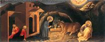 Adoration of the Magi Altarpiece, left hand predella panel depicting the Nativity - 簡提列·德·菲布里阿諾