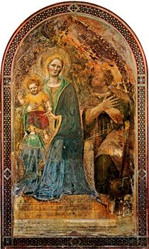 Madonna and Child with Angels Madonna and Child with Angels Gentile da Fabriano Fresco Orvieto, Cathedral - 簡提列·德·菲布里阿諾