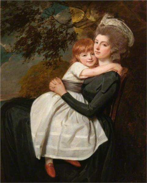 Mrs Stratford Canning, née Mehetebel Patrick (1777–1831), with Her Daughter Elizabeth - George Romney