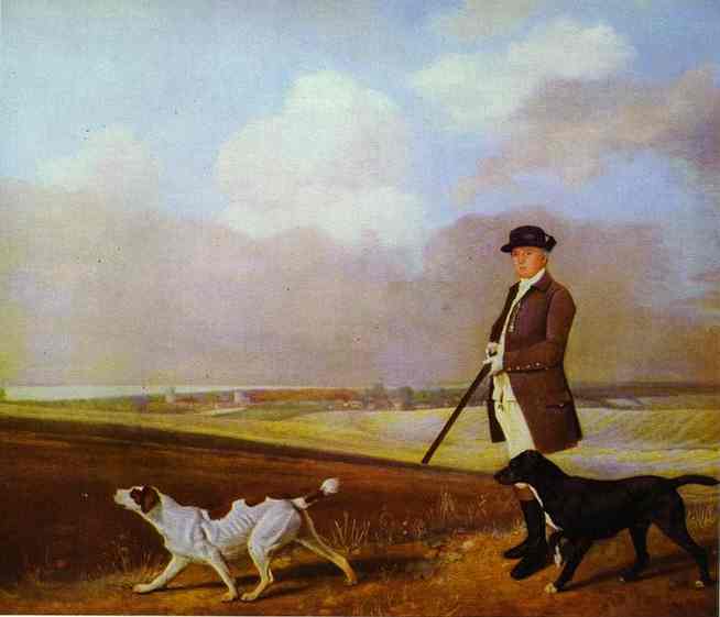Sir John Nelthorpe, 6th Baronet out Shooting with his Dogs in Barton Field, Lincolnshire, 1776 - Джордж Стаббс