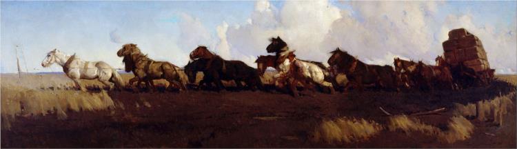 Across the Black Soil Plains, 1899 - Джордж Вашингтон Ламберт
