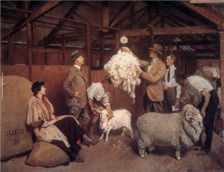 Weighing the Fleece, 1921 - Джордж Вашингтон Ламберт