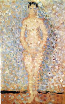 Poseur standing, front view, study for "Les poseuses" - Georges Pierre Seurat