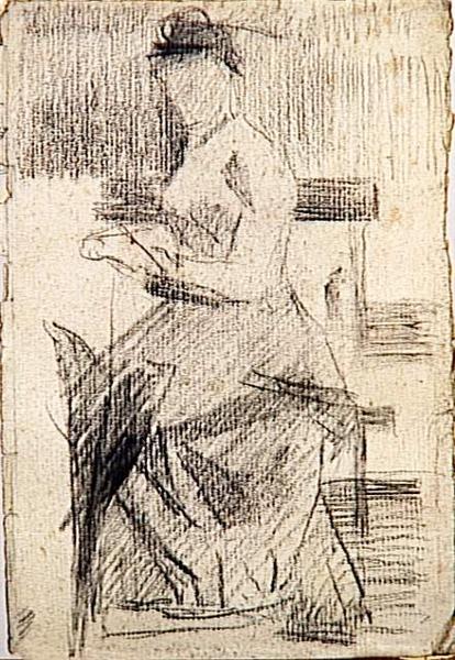 Сидящая женщина, 1881 - Жорж Сёра