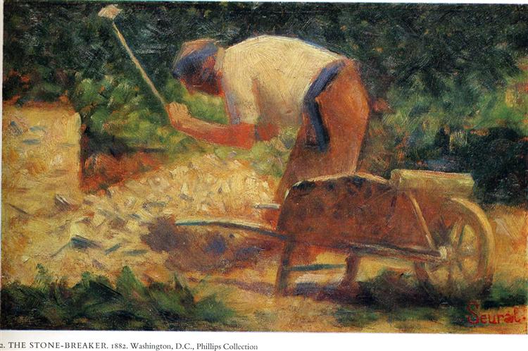 Stone Breaker and Wheelbarrow, Le Raincy, 1882 - 1883 - Georges Pierre Seurat
