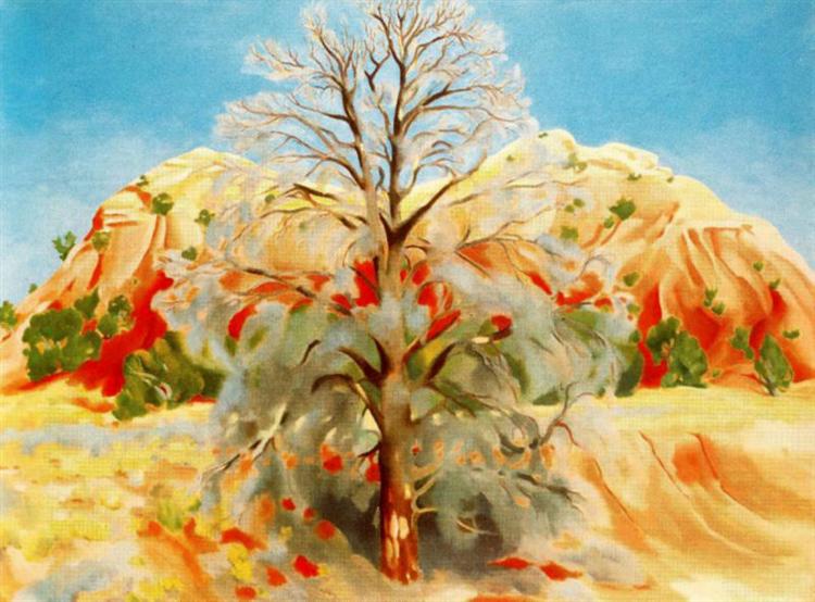 Dead Tree with Pink Hill, 1945 - Georgia O’Keeffe