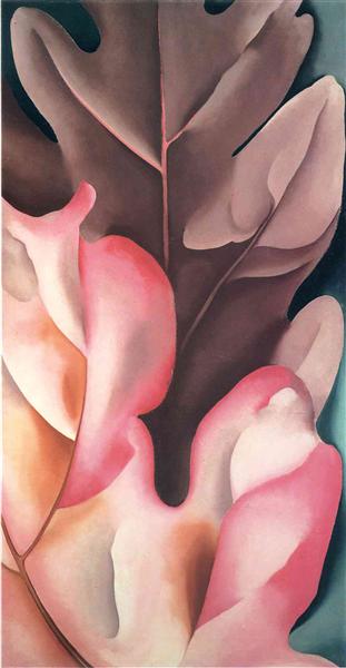Oak Leaves Pink and Grey - Georgia O’Keeffe