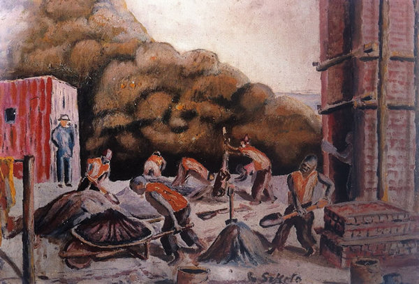 LABOURERS IN SOPHIATOWN, 1939 - Gerard Sekoto