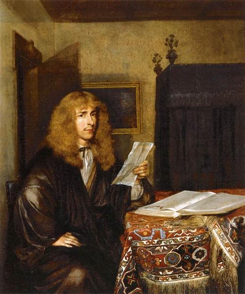 Retrato de un hombre leyendo un documento, c.1675 - Gerard ter Borch