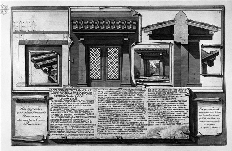 Construction details and an inscription found in the Farnese Gardens - Giovanni Battista Piranesi