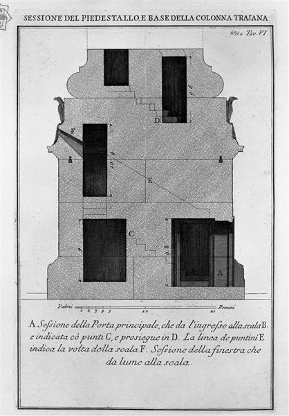 Section as above, the main door and window - Джованні Баттіста Піранезі