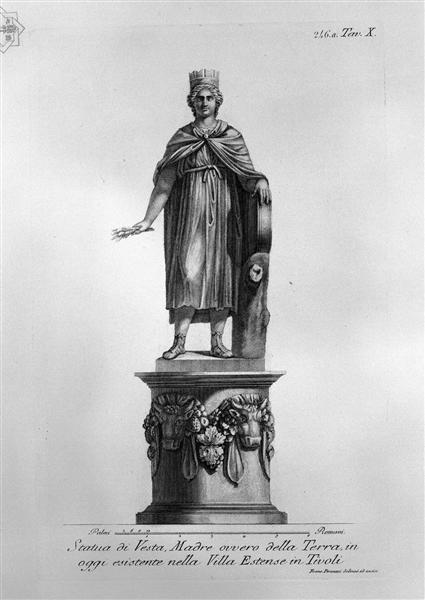 Statue of Vesta, or Mother Earth situated in the Villa Este in Tivoli - Giovanni Battista Piranesi