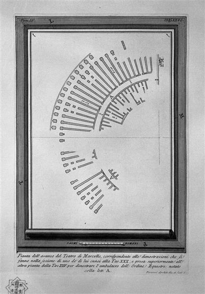The Roman antiquities, t. 4, Plate XXV. Plan of the Theatre of Marcellus. - Джованни Баттиста Пиранези