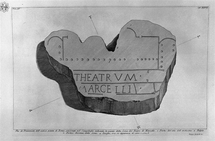 The Roman antiquities, t. 4, Plate XXVI. Another plan of the Theatre of Marcellus. - Джованни Баттиста Пиранези
