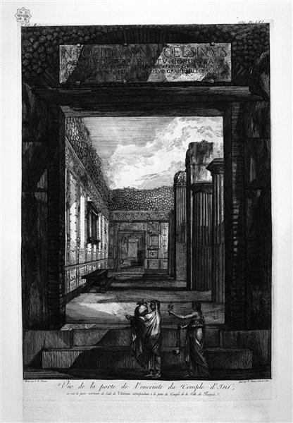 Transverse and longitudinal sections of the Temple of Isis and adjacent parts - Giovanni Battista Piranesi