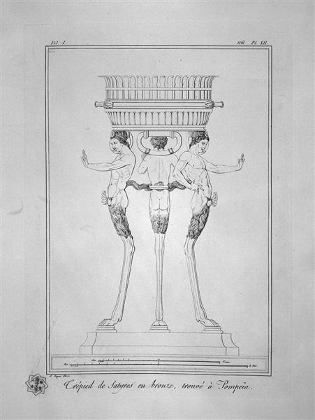 Tripod with satyrs, found at Pompeii (inc. in outline) - Giovanni Battista Piranesi