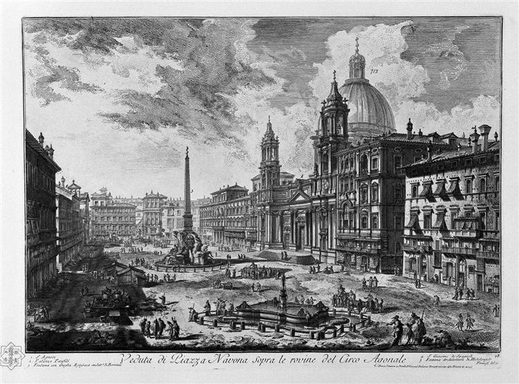 View of the Piazza della Rotonda - Джованни Баттиста Пиранези