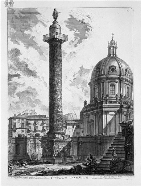 View of the two Churches the one called the Madonna of Loreto, the other the name of Mary at the Trajan column - Giovanni Battista Piranesi