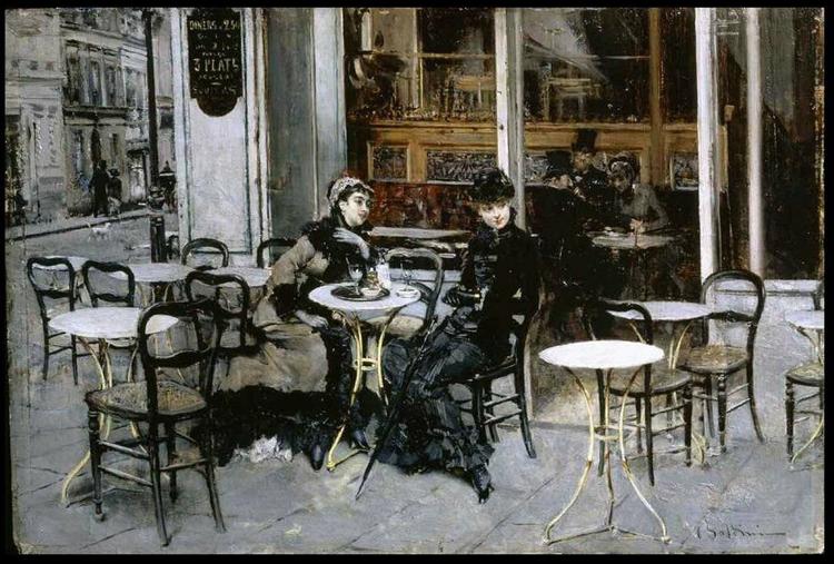 Conversation at the Cafe, c.1879 - Giovanni Boldini