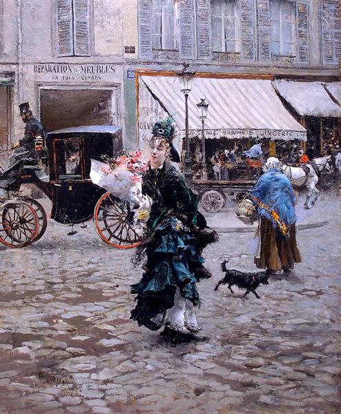 Crossing the Street, 1873 - 1875 - Джованни Болдини