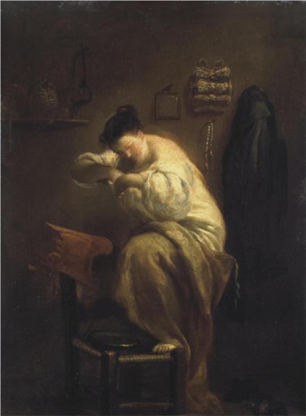 Woman Looking for Fleas, 1719 - Джузеппе Марія Креспі