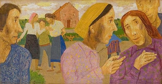 Figures talking in a village, 1966 - Грегуар Мишонц