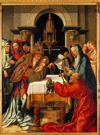 Apresentação do Menino no Templo, 1520 - Грегоріо Лопеш