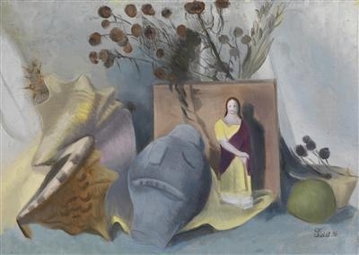 Still-life with shell and image of a saint, 1936 - Greta Freist