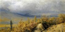 Autumn landscape in Crimea - Grigori Grigorjewitsch Mjassojedow