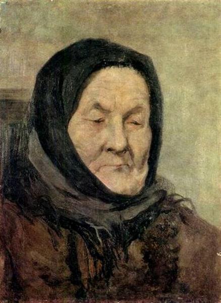 Portrait of old woman - Grigoriy Myasoyedov