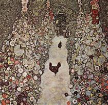 Garden with Roosters - Gustav Klimt