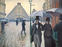 Paris Street, Rainy Day - 古斯塔夫·卡耶博特