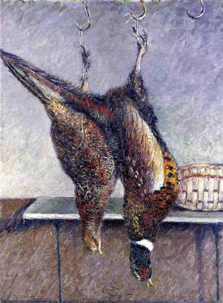 Two Hanging Pheasants, 1882 - Gustave Caillebotte