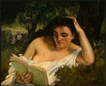 A Young Woman Reading - Gustave Courbet