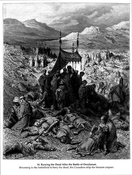 Захоронение мертвых после битвы при Дорилее - Гюстав Доре