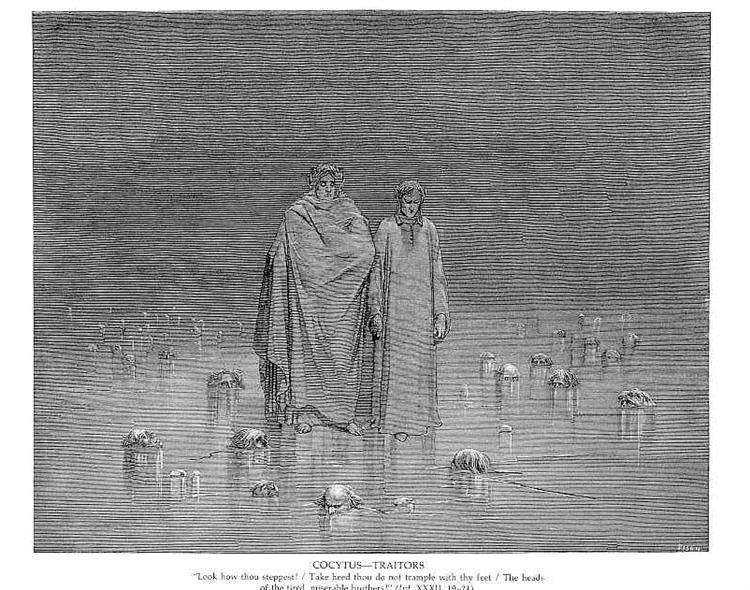 Rio Cócito - Traidores - Gustave Doré