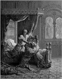 Eduardo I da Inglaterra mata o seu assassino em junho de 1272 - Gustave Doré