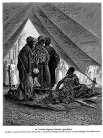 Godofredo Impõe Tributos sobre os Cruzados - Gustave Doré