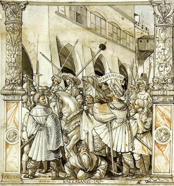 The Humiliation of the Emperor Valerian by the Persian King Sapor, 1521 - Ганс Гольбейн Младший
