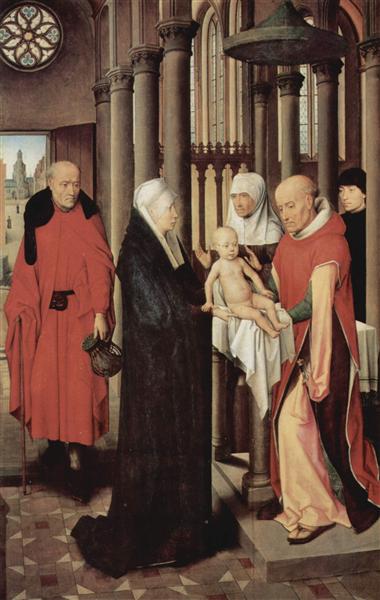 Adoration of the Magi: Right wing of triptych, depicting the Presentation in the Temple, c.1470-72 (oil on panel), c.1470 - 1472 - 漢斯·梅姆林