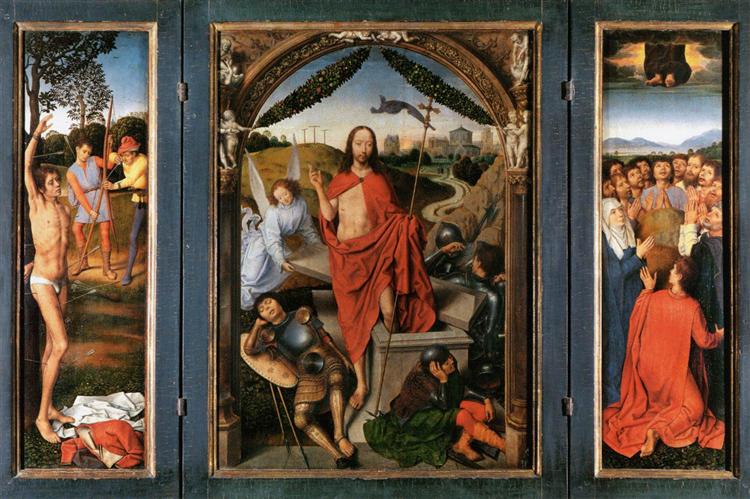 The Resurrection, central panel from the Triptych of the Resurrection, c.1485 - 1490 - Ганс Мемлінг