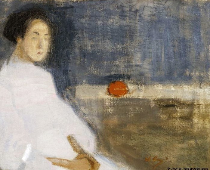 Seated Woman in White Dress, 1908 - Хелена Шерфбек