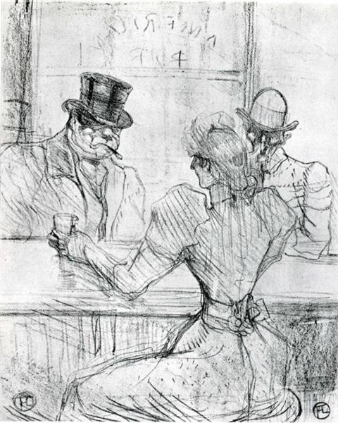 At the Bar Picton, Rue Scribe, 1896 - Henri de Toulouse-Lautrec