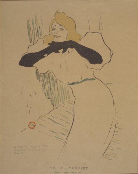Yvette Guilbert, c.1894 - Анри де Тулуз-Лотрек