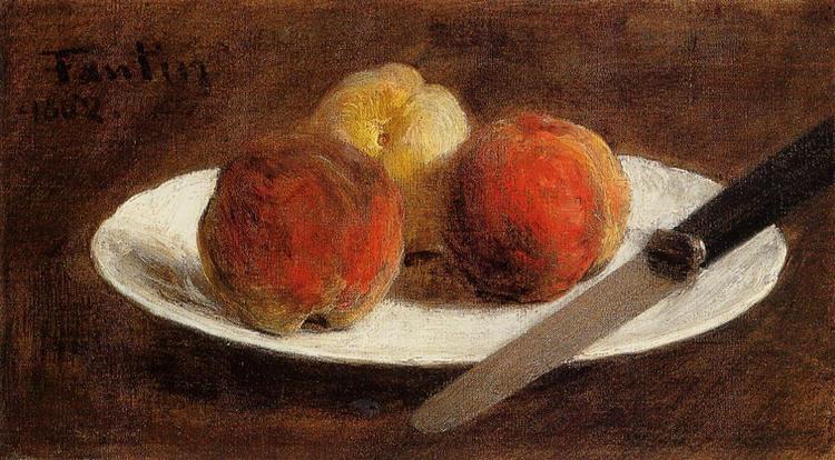 Plate of Peaches, 1862 - Анрі Фантен-Латур