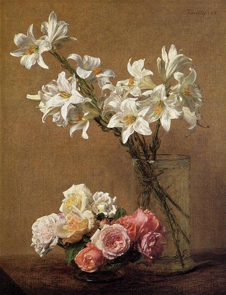 Roses and Lilies, 1888 - Анри Фантен-Латур