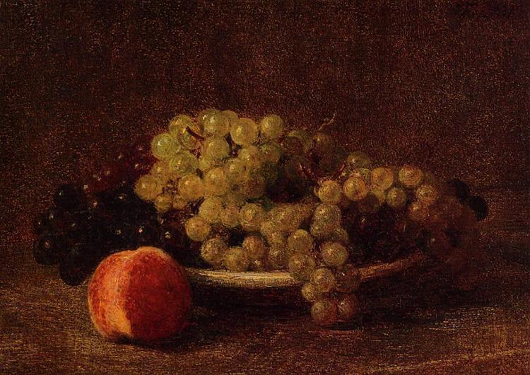 Still Life with Grapes and a Peach, 1895 - Анри Фантен-Латур